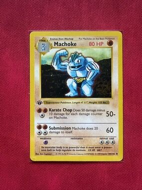 1st Edition Shadowless Machoke Pokémon Card